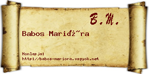 Babos Marióra névjegykártya